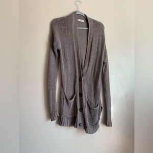 Abercrombie & Fitch Small XS Womens Sweater Cardigan Mauve Long Cotton